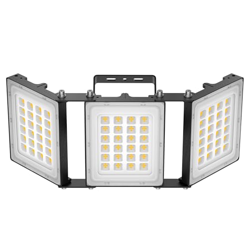 SOLLA 300W LED Outdoor Flood Light, 30000LM Super Bright Stadium Light, 6000K Daylight White, IP66 Waterproof 3 Heads Adjustable Outdoor Floodlights for Backyard, Court, Garden - size: 300 Watt