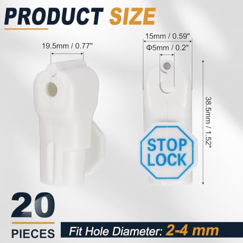 uxcell Pegboard Hook Stop Locks, 5mm White Display Hook Locks 20Pcs - color: White, size: 5mm