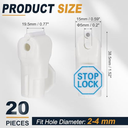 uxcell Pegboard Hook Stop Locks, 5mm White Display Hook Locks 20Pcs - color: White, size: 5mm