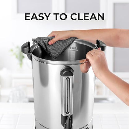 Zulay Kitchen 50 Cup Coffee Urn Commercial Coffee Maker, Hot Water Urn - Large Coffee Maker With Double-Wall Stainless Steel, Quick Brew, Stays Hot for Tea & Beverage at Events & Catering - Silver - color: Silver, size: 50 Cup