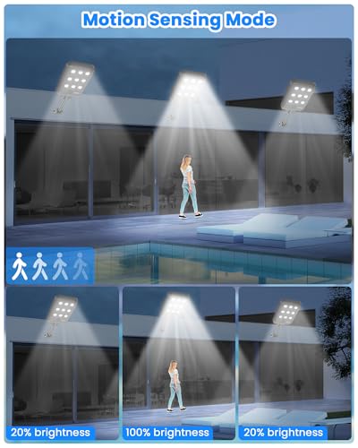Gefolly G-10000W Solar Street Light Outdoor, Flood Security Parking Lot - size: M