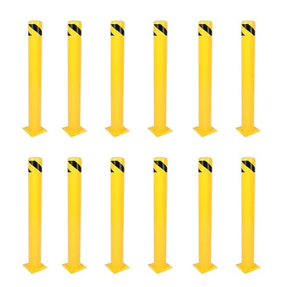 Kojem 12 Set 42 inch Steel Safety Bollard Parking Barrier Post Safety - size: 12Pcs