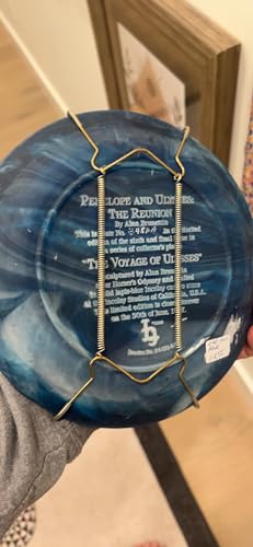 Rocky Mountain Goods Plate Hanger for Wall and Mounting Hardware - Fits Decorative Plates and platters - Heavy Duty Polished Brass - Vinyl Non Scratch Hooks - Includes Wall Mount kit (11" - 18") - size: 11" - 17"