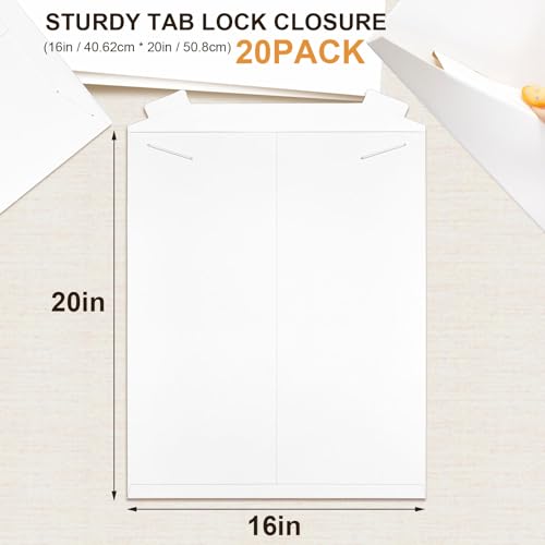 20 Pack 16x20 in Tab Lock Rigid Mailers Extra Large,White - color: White, size: 16 x 20 inches