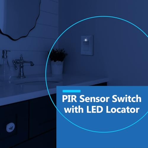 LIDER Motion Sensor Switch with Wall Plate, PIR Sensor Light Switch, 2-Pack - color: White