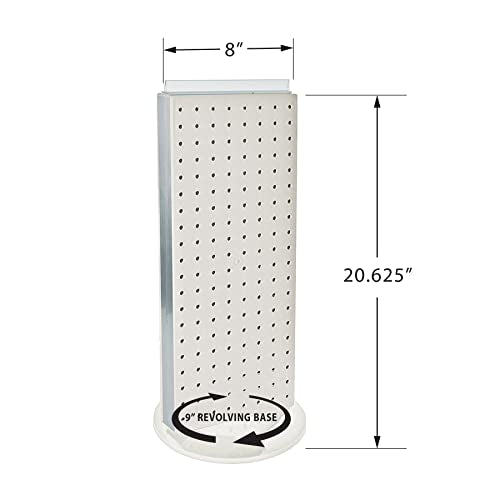 Azar 700508-WHT 8-Inch W by 20-Inch H Revolving White Pegboard Counter Unit, White - color: White, style: Pegboard Only