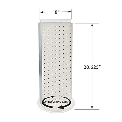 Azar 700508-WHT 8-Inch W by 20-Inch H Revolving White Pegboard Counter Unit, White - color: White, style: Pegboard Only
