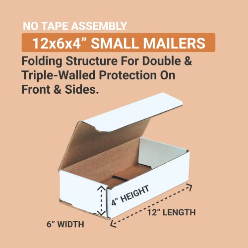 BOX USA Shipping Boxes Small 12"L x 6"W x 4"H 50-Pack - Corrugated Cardboard Box for Shipping, Mailing, Packing, Packaging and Storage - size: 12x6x4