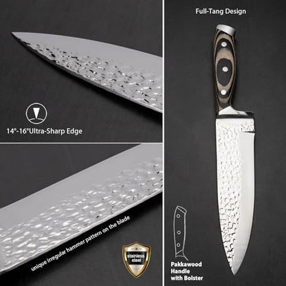15 Pieces Kitchen Knife Set with Block and Sharpener Gray - color: Gray/Black