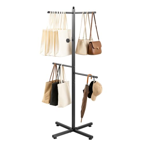 Shopping Bag Rack 43-49Inch Adjustable Height,Heavy Duty T-Shaped Metal