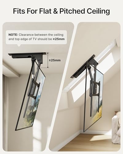 monTEK Motorized Ceiling TV Mount for 43-86 Inch TVs, Holds up to 121 lb - size: 43-86 Inch