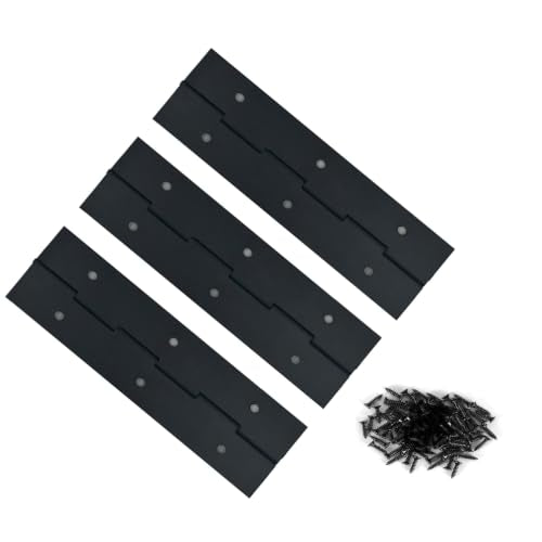 6-Inch 3-Pack Black Heavy Duty Stainless Steel Piano Hinge, Long Hinge， - size: 6inch(black)3Pcs