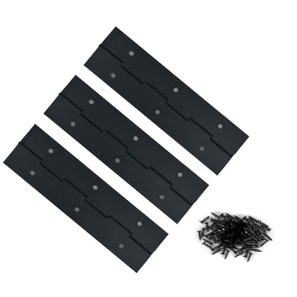 6-Inch 3-Pack Black Heavy Duty Stainless Steel Piano Hinge, Long Hinge， - size: 6inch(black)3Pcs