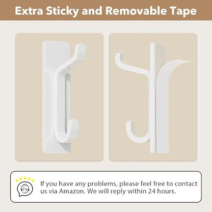 pickpiff 13LB Strong Stick-on Hooks for Coat & Towel, White 4 Pack - color: White, size: 4 Pack