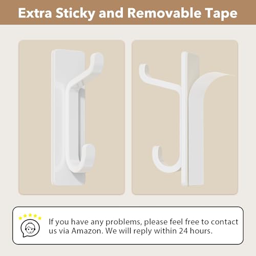 pickpiff 12 Pack Strong Stick-on Hooks 13LB for Coat & Towel, White - color: White, size: 12 Pack