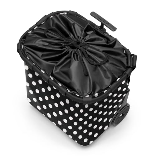 reisenthel carrycruiser dots White - Portable Shopping Trolley with Sturdy Aluminum Frame, Shoulder Strap and Removable mesh Inner Bag -Water-Repellent - color: Dots White