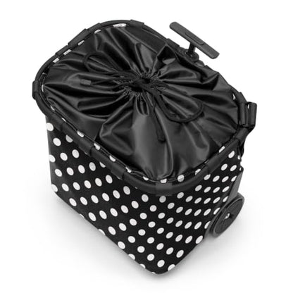 reisenthel carrycruiser dots White - Portable Shopping Trolley with Sturdy Aluminum Frame, Shoulder Strap and Removable mesh Inner Bag -Water-Repellent - color: Dots White