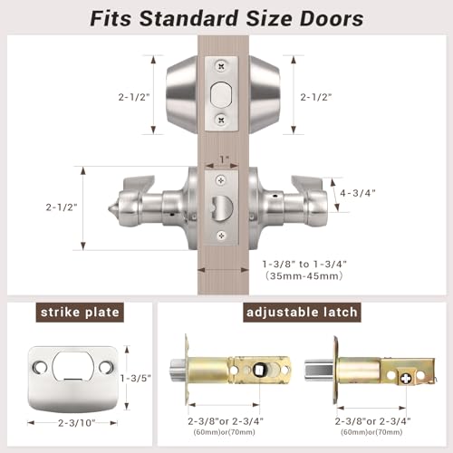 Knobonly 3 Sets of Wave Style Entry Door Handle Set with Double Cylinder Deadbolt in Satin Nickel Finish, Keyed on Both Sides, All Keyed Alike Combo Pack - color: Satin Nickel, size: 3 Pack, style: Double Cylinder