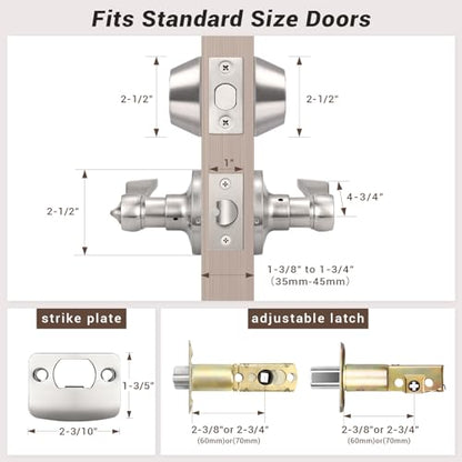 Knobonly 3 Sets of Wave Style Entry Door Handle Set with Double Cylinder Deadbolt in Satin Nickel Finish, Keyed on Both Sides, All Keyed Alike Combo Pack - color: Satin Nickel, size: 3 Pack, style: Double Cylinder
