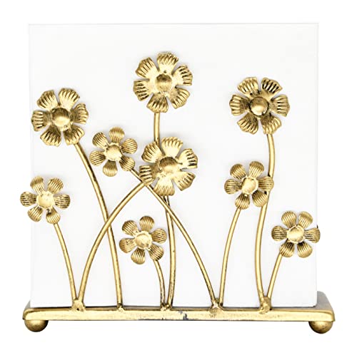 OwlGift Vintage Iron Art Napkin Holder For Table, Sunflower Farmhouse Tissue Holder, Cocktail Napkin Dispenser, Rustic Napkin Paper Rack For Home Kitchen Supplies – Bronze - color: W Bronze