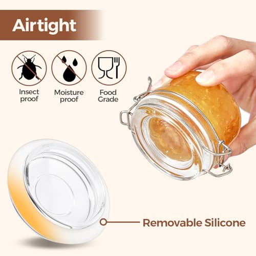ComSaf Small Glass Spice Jars with Airtight Lids 4 oz 12 Pack Mason Pantry - size: 4 fl oz x 12