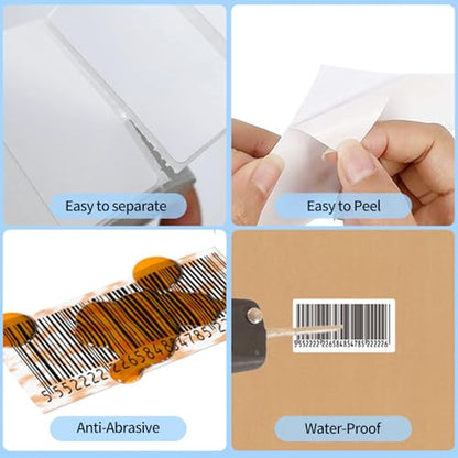 10 Rolls Direct Thermal Label 2x1, Thermal Labels for Barcodes, Return Address, File Folders - Barcode Stickers Compatible with Rollo, Munbyn, Zebra, Godex, 1000 Lable/Roll - size: 2" x 1"