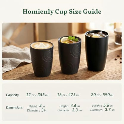 Homienly Kitchen Cups 20oz Wheat Straw Cups-6 pcs Lightweight cups Unbreakable & Reusable Glassware Set Stackable for Party,Camping,Picnic-Black - color: Black, size: 20 Ounces