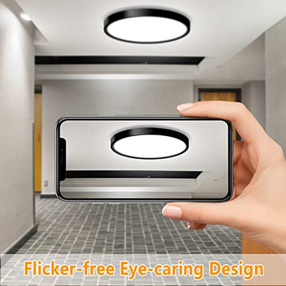 2 Pack LED Flush Mount Ceiling Light Fixture, 9 Inch Modern Ceiling Light - color: Black, size: 9Inch-2Pack