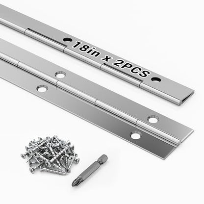 2 pcs Continuous Piano Hinges,18"x1.2",0.047 inch Leaf Thickness - size: 18 Inch