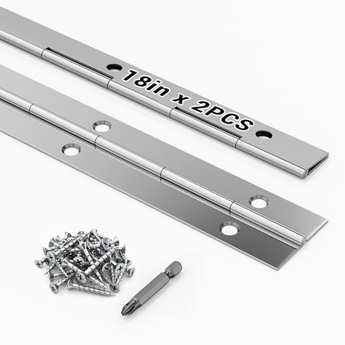 2 pcs Continuous Piano Hinges,18"x1.2",0.047 inch Leaf Thickness - size: 18 Inch