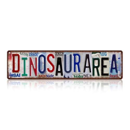 Vintage Dinosaur Area Street Sign Wall Decor Metal Tin Signs - color: St-F-04