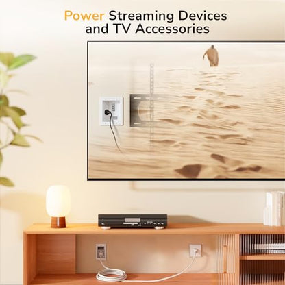 Mount-It in-Wall TV Cable Management Kit, USB-C, Dual Outlet, Cord Hider - style: Dual Outlet + USB – 5ft External / 9ft In-Wall