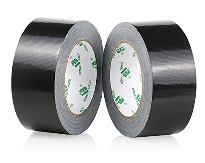 2 Pack Duct Tape Heavy Duty,9 Mil Thickness,2 Inches x 30 Yards,Strong Industrial Strength,Flexible,No Residue,Waterproof and Tear by Hand,Multi-Use for Indoor & Outdoor Repairs(Black) - color: Black