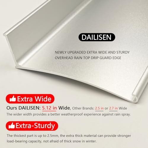 5.12" W 55.1" L Drip Cap,Rain Diverter,Flashing,Deflector Over Door - color: Silver, size: 55.1×5.12 in 1pc -B
