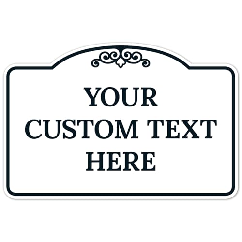 Custom Decorative Sign, Personalized Metal Sign for Driveway, Home, Door Plaque,White Background Black Border Sign, 12x18 Inches, ACM, Made in USA by Sigo Signs - color: Black Border, size: 12x18 ACM