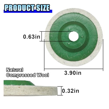 5PCS 4 Inch Wool Felt Car Polishing Wheel Disc Pad, Bore Dia Polishing Wheel Pad for 100 Angle Grinder, Round Buffing Wheel Disc for Metal, Marble, Wood (5PCS) - size: 5PCS
