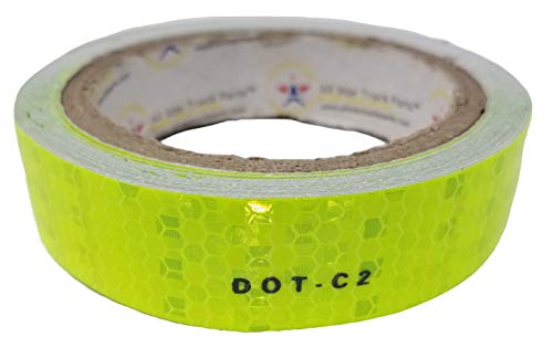 Fluorescent Yellow Green Reflective Tape DOT-C2 Conspiciuity Tape - Commercial ROLL - Automobile Car Truck Boat Trailer Semi Construction Equipment Safety (Fluorescent Yellow Green) (1 in x 50 FT) - size: 1 IN x 50 FT