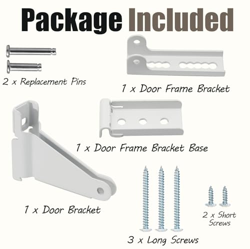 Biaungdo White Reinforced Storm Door Closer Bracket Kit
