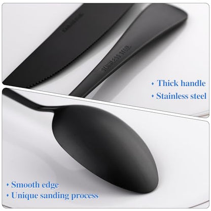 Skull Silverware Set SANLUNS 40 Piece Matte Black Unique Flatware Set for 8,Stainless Steel Fine Dining Utensils Spoons,Forks,Knife Pattern Tableware Durable Cutlery Halloween Home Kitchen,Dishwasher - color: Matte Black-Halloween/40picecs