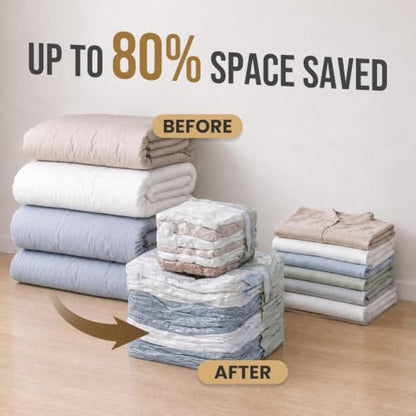 TAILI Cube Vacuum Storage Bags, 8 Pack Combo (3 Jumbo +5 Medium) - color: Cream, size: 8 Combo