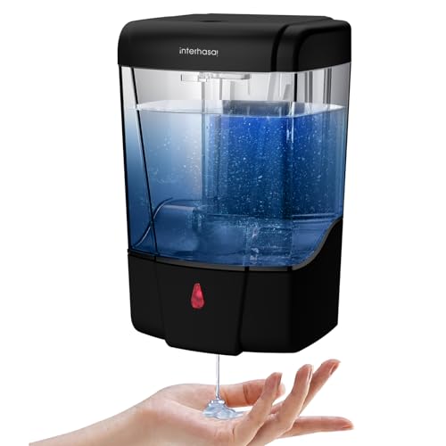 interhasa! Automatic Soap Dispenser Wall Mount 20oz Refillable Liquid Hand Sanitizer Dispenser Commercial Soap Dispenser for Bathroom Support Liquid Gel - color: Black