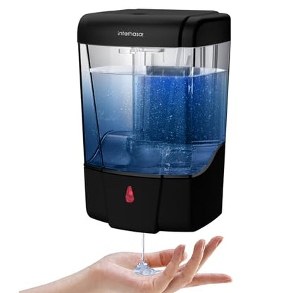 interhasa! Automatic Soap Dispenser Wall Mount 20oz Refillable Liquid Hand Sanitizer Dispenser Commercial Soap Dispenser for Bathroom Support Liquid Gel - color: Black