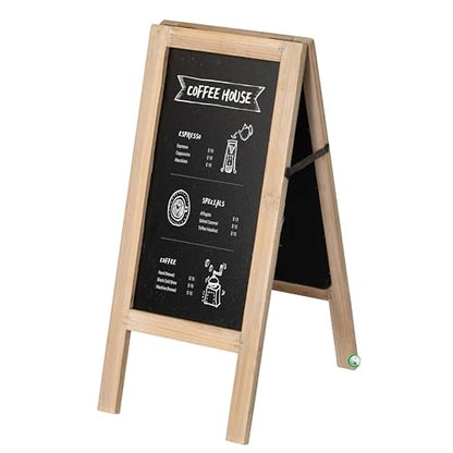 Vintiquewise 19-inch Wooden A-Frame Chalkboard Sign Double-Sided Menu Board Easel for Restaurant Cafe Bar Coffee Shop Bakery Wedding Party Home Business Kitchen Countertop & Tabletop Display, Large - size: Large