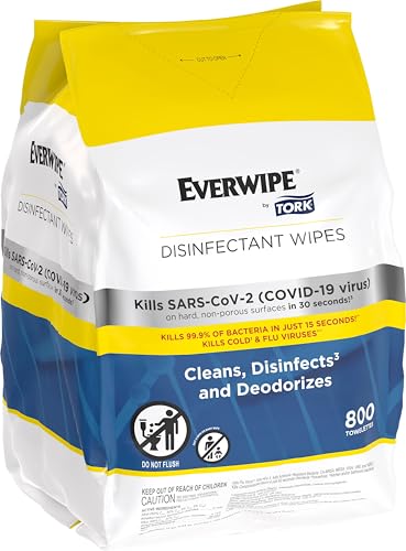 Everwipe by Tork Disinfectant Wipe Jumbo Rolls White, 2 x 800 wipes, 192821
