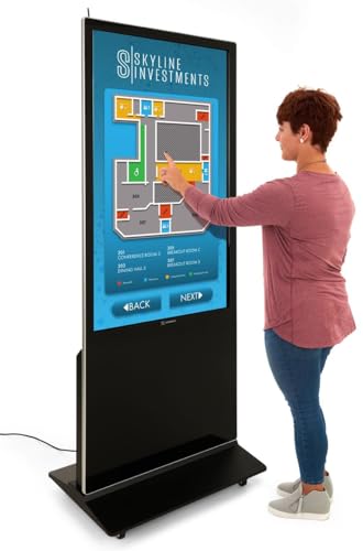 Displays2go Advertising Multimedia Kiosk with Multi - color: Black, size: 55"