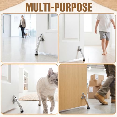 20 Pack Kickdown Door Stopper, 5" Metal with Rubber Tip