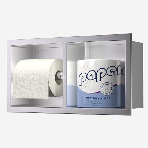 Neodrain Brushed Recessed Toilet Paper Holder,for Standard/Mega Roll - color: Brushed