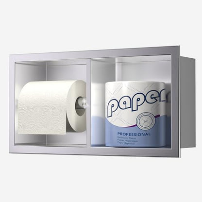 Neodrain Brushed Recessed Toilet Paper Holder,for Standard/Mega Roll - color: Brushed