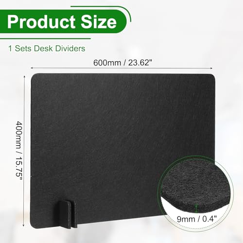 PATIKIL Desk Dividers 24" x 16", 1 Pack Desk Privacy Panel Freestanding Noise Reducing Partition Acoustic Panel with 4Pcs Support Feet for Testing Office Home Library, Black Style B - color: Black Style B, size: 24" x 16"