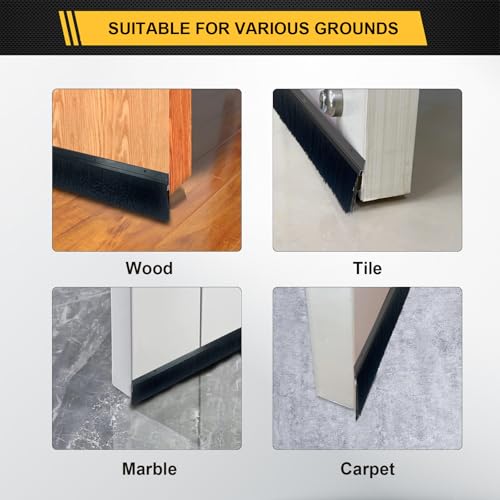 5 Pack Garage Door Brush Seal, Black Brush Sweep for Roll-Up Doors, 16.4 FT